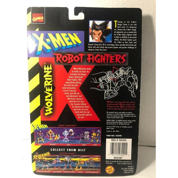 1997 TOYBIZ MARVEL X-MEN CLASICS ROBOT FIGHTERS WOLVERINE 5" ACTION FIGURE MOC - Picture 3 of 3